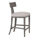 Fabien - Mid-Century Modern Beige Linen + Grey Wash Counter Chair