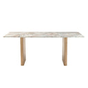 Abra 76" Dining Table in Toronto Marble Top and Light Mango Base