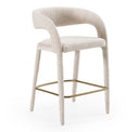 Faerron - Modern Grey Leatherette Bar Chair