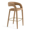 Faerron - Modern Grey Leatherette Bar Chair