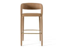Faerron - Modern Tan Leatherette Bar Chair