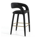 Faerron - Modern Grey Leatherette Bar Chair