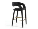 Faerron - Modern Black Leatherette Bar Chair