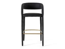 Faerron - Modern Black Leatherette Bar Chair