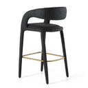 Faerron - Modern Black Leatherette Bar Chair