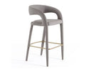 Faerron - Modern Grey Leatherette Bar Chair