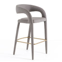 Faerron - Modern Grey Leatherette Bar Chair