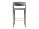 Faerron - Modern Grey Leatherette Bar Chair