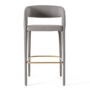 Faerron - Modern Grey Leatherette Bar Chair