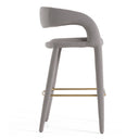 Faerron - Modern Grey Leatherette Bar Chair