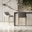 Fairview - Contemporary Grey + Brass Counter Stool