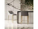 Fairview - Contemporary Grey + Brass Counter Stool