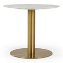 Fairway - Glam White Marble and Brushed Gold Tall End Table