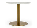 Fairway - Glam White Marble and Brushed Gold Tall End Table