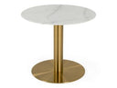 Fairway - Glam White Marble and Brushed Gold Tall End Table