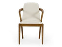 Chance - Contemporary Cream and Brown Leatherette Walnut Dining Chair