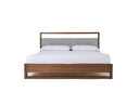Duke Modern Grey Velvet & Black Gun Chrome Bed