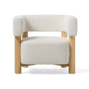Fang - Modern White Fabric & Wood Accent Chair