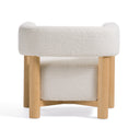 Fang - Modern White Fabric & Wood Accent Chair