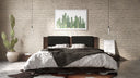 fantasia - dark walnut/dark grey bed and two nightstands