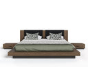 fantasia - dark walnut/dark grey bed and two nightstands