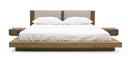 Fantasia - Contemporary Walnut & Grey Bed with Two Nightstands
