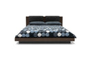 fantasia - dark walnut/dark grey bed and two nightstands