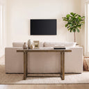 Argos 52" Console Table with Capri Beige Marble Top and Antique Brass Base, view 6
