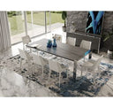 Fauna - Modern Grey Elm & Stainless Steel Console Table