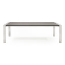 Fauna - Modern Elm Grey & Stainless Steel Chrome Dining Table
