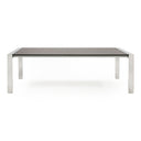 Fauna - Modern Elm Grey & Stainless Steel Chrome Dining Table