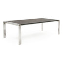 Fauna - Modern Elm Grey & Stainless Steel Chrome Dining Table
