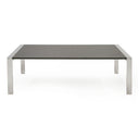 Fauna - Modern Elm Grey & Stainless Steel Chrome Dining Table