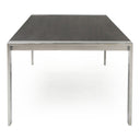 Fauna - Modern Elm Grey & Stainless Steel Chrome Dining Table