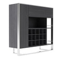 Fauna - Modern Grey Elm & Stainless Steel Console Table