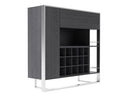 Fauna - Elm Grey & Stainless Steel Wine Cabinet