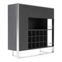 Fauna - Elm Grey & Stainless Steel Wine Cabinet
