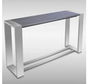 Fauna - Modern Elm Grey & Stainless Steel Chrome Dining Table
