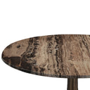 Bowery 36" Gathering Table with Cappuccino Marble and Antique Gold Hexagon Base, view 3