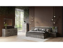 Ferrara - Modern Volcano Oxide Grey Bed with Nightstands