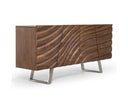 Bernard Mid-Century Modern Walnut & Gold Buffet