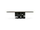 Finsbury - Modern Ceramic + Dark Grey Brass Oval Dining Table