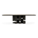 Finsbury - Modern Ceramic + Dark Grey Brass Oval Dining Table