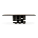 Finsbury - Modern Ceramic + Dark Grey Brass Oval Dining Table