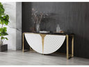 Kingsley Modern Marble & Stainless Steel Console Table
