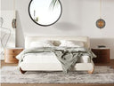 Fleury - Contemporary Cream Fabric and Walnut Bedroom Set