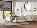 Fleury - Contemporary Cream Fabric and Walnut Bed