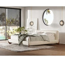 Fleury - Contemporary Cream Fabric and Walnut Bedroom Set