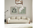 Khan Modern 4-Seater Off White Fabric Sofa