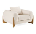 Fleury - Contemporary Cream Fabric and Walnut Bedroom Set